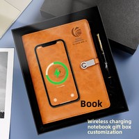 Ensemble carnet et batterie externe sans fil personnalisable – Cadeau d'affaires pour conférences – Chargeur portable – Journal – Fin d'année