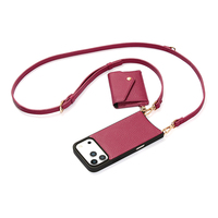 Étui portefeuille magnétique personnalisé avec logo pour iPhone 17 16 15, en cuir de luxe avec sangle