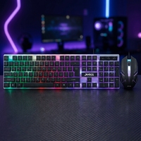 Clavier et souris de jeu filaires OEM personnalisés, prix d'usine, 104 touches, rétroéclairage LED RGB anglais, ensemble pour ordinateur de bureau