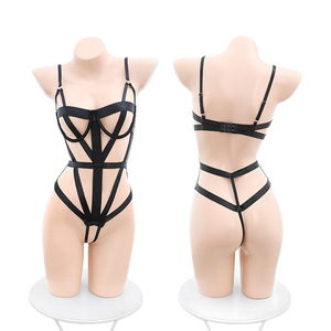 Tenue de <span class=keywords><strong>secrétaire</strong></span> sexy croisée, combinaison évidée une pièce, lingerie coquette, bondage SM, pour femmes adultes, pour les jeux romantiques - Product Image 5
