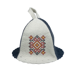 Gorro de Sauna térmico de lujo de lana pura ecológico personalizable, suave, cómodo, bordado de logotipo, lavable, reutilizable, ajustable, SPA - Product Image 1