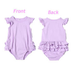 사용자 정의 자수 아기 옷 여름 플러터 소매 유아 아기 버블 장난 꾸러기 유아 소녀 빈 니트 면 복장 2026 - Product Image 6