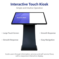 Kiosque interactif LCD 4K de 43 pouces avec écran tactile multipoint Windows 20 points, terminal de service sur pied
