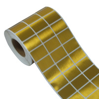 Étiquettes thermiques holographiques en PET brillant or 50*30mm personnalisées en usine, imperméables, résistantes aux rayures, autocollants thermiques