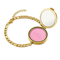 Bracelet à lèvres en acier inoxydable personnalisé avec miroir caché, rechargeable, portable, bijou cosmétique, accessoire de beauté tendance
