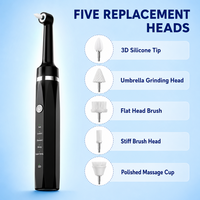 Polisseur dentaire électrique rechargeable multifonctionnel 5 en 1 avec 5 têtes de brosse pour un usage domestique, élimination du tartre et du calcul dentaire