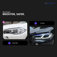 Ensemble de phares projecteurs Bi-LED pour BMW X5 F15 2014-2018 avec feux de jour bleus (DRL) 4 faisceaux faibles et 2 faisceaux longs, bus CAN, Plug and Play, pièces automobiles