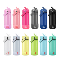 Bouteille d'eau en acier inoxydable de 18 oz, anti-fuite, sans BPA, pour la salle de sport, les activités de plein air, avec paille, garde l'eau chaude ou froide