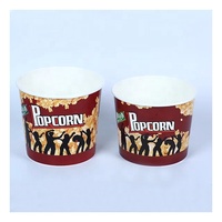 Boîte d'emballage ronde personnalisée à bas prix pour frites et chips de restauration rapide, 46oz 64oz 85oz, grand format, seau à popcorn classique pour fêtes