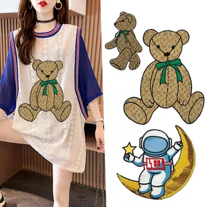 Parche de Tela con Diseño de Oso Grande para Reparar <span class=keywords><strong>Agujeros</strong></span> <span class=keywords><strong>en</strong></span> Chaquetas de Algodón y Plumíferos - Product Image 1