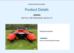 قارب قابل للنفخ عالي السرعة بطول 15 قدمًا (470 سم) مع أرضية ألومنيوم قابلة للطي، طوف نجاة فاخر - Product Image 2