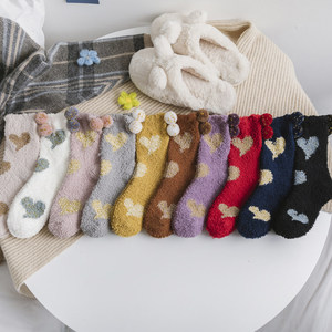 Fashion <strong>Winter</strong> <strong>Socks</strong> Hearts Balls Women Warm Wool Fuzzy Soft Comfortable Women <strong>Winter</strong> <strong>Socks</strong> Custom Logo <strong>Socks</strong> - Product Image 1