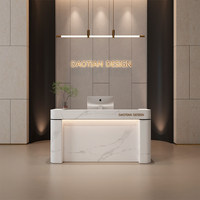 Petit bureau de réception en MDF avec rangement pour hôtel, salon de beauté, magasin de vêtements, salon de coiffure, bureau de vente - Design minimaliste moderne