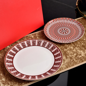 European Luxury Elegant Bone China Plate <b>Set</b> for Restaurants-Wedding & Party Use 8 Inch Eco-Friendly Dishes - Product Image 2
