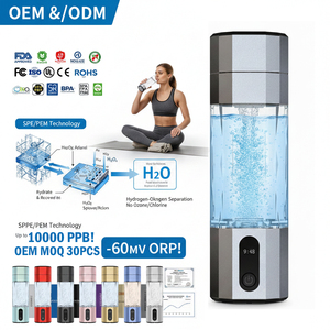 최소 주문 수량 맞춤형 BPA 프리 휴대용 스마트 10000PPB USB 수소수 생성기 사무실 가정 여행 수소수 병 - Product Image 1