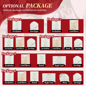 Juego de Invitaciones de Boda con Diseño de Paisaje Natural, Tarjetas de Invitación Personalizadas con Relieve y Sobres - Product Image 3