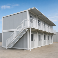 Maison conteneur modulaire préfabriquée à deux étages, démontable et à assemblage rapide, pour bureau de chantier et gestion de projets