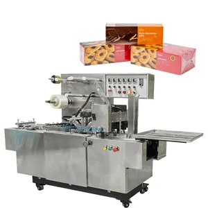 Aperatif gıda sarıcı paketleme makinesi çerez bisküvi kutusu selofan Overwrapping küçük selofan sarma makinesi