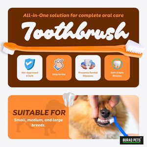 <b>Pet</b> Tooth <b>Brush</b> Set Dog Cat Dental Care Kit Soft Bristle Toothbrush Finger Toothbrush for Daily Teeth Cleaning Oral Hygiene - Product Image 3