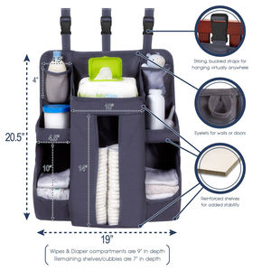 Bolsa de Pañales Personalizada <span class=keywords><strong>con</strong></span> Logotipo, Bolsa de Almacenamiento Plegable para Cuna de Bebé, Organizador de Pañales Portátil para Colgar - Product Image 4