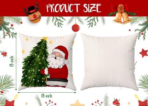 Fábrica al por mayor personalizado Juego <span class=keywords><strong>de</strong></span> 4 Feliz <span class=keywords><strong>Navidad</strong></span> Holly Jolly Santa Claus muñeco <span class=keywords><strong>de</strong></span> nieve cojín <span class=keywords><strong>funda</strong></span> <span class=keywords><strong>de</strong></span> almohada para sofá habitación cama - Product Image 6