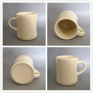 350ML 12Oz Cream <b>Yellow</b> Waist Slimming Mug Korean Retro Cartoon Ceramic Cup Custom Logo Printing Event Gift <b>Coffee</b> Mug - Product Image 4