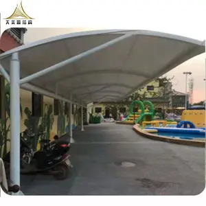 Steel structure car parking shade polycarbonate cantilever carport with aluminum carport