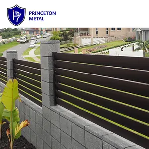 Panel kisi pagar aluminium kerangka tetap panel privasi horizontal logam