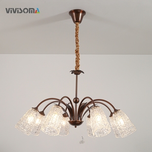 Lampada Decorativa Contemporanea Sospesa in Cristallo DPL38013 in Ferro e Vetro E14 per Ristorante, Sala da Pranzo, Camera da Letto, Hotel, Villa, Protezione Occhi - Product Image 2