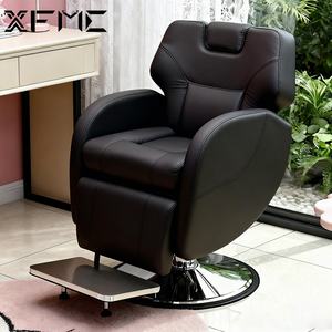 XFMC Foshan Factory Direct Barber Shop Chaise de <span class=keywords><strong>coiffure</strong></span> pivotante inclinable Chaise de barbier rétro hydraulique Heavy Duty - Product Image 1