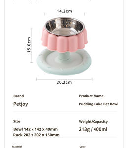 <span class=keywords><strong>Bol</strong></span> à nourriture et à eau pour animaux de compagnie, chat et chien, en acier inoxydable, amovible, lavable, double usage, protection des pattes et du cou - Product Image 3