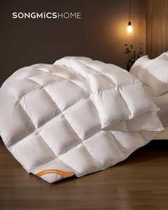 <span class=keywords><strong>SONGMICS</strong></span> HOME Couette King Size Remplissage en Plumes Toutes Saisons Motif Géométrique Style Moderne 106x90 Pouces Nuage - Product Image 6
