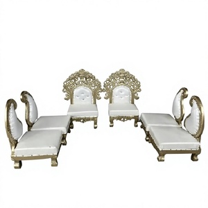 New Style Wedding Mandap Chairs Manufacturer Stylish Wedding Mandap Wooden Chairs Set Designer Paisley Style Mandap Chair USA - Product Image 1