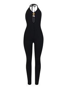 Tuta <span class=keywords><strong>Sexy</strong></span> Personalizzata da Donna, <span class=keywords><strong>Abbigliamento</strong></span> Femminile Personalizzato, Tuta Intera <span class=keywords><strong>Sexy</strong></span> Semplice, Tuta da Donna con Dettagli Cut-Out - Product Image 6