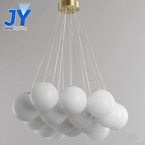 Lampes suspendues personnalisées professionnelles <span class=keywords><strong>blanc</strong></span> chaud, salon de villa, lustres en <span class=keywords><strong>cuivre</strong></span> LED personnalisés en albâtre - Product Image 4