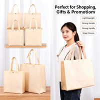 Sacs fourre-tout écologiques en non-tissé avec boutons pression, logo personnalisé disponible, sacs de courses réutilisables pour vêtements, chaussures et accessoires