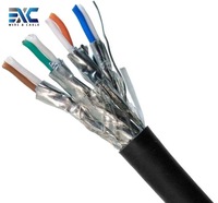 Kabel Patch Shielded SFTP EXC Cat6/Cat8 Kecepatan Tinggi untuk Penggunaan Jaringan Dalam Ruangan, Konektor RJ45, Konduktor CCA, Jaket TPE