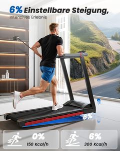 EU Foldable Incline 6% Big Capacity <b>Running</b> Surface 112*42 Quiet Home Office Use Without Heart Rate Monitor - Product Image 2