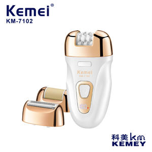 Depiladora eléctrica Kemei para mujer Km 7102, afeitadora recargable a prueba de agua con doble cuchilla y accesorios - Product Image 4