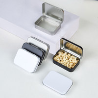 Caja de Almacenamiento Pequeña de Hojalata de Una Pieza con Tapa Abatible para Collares, Accesorios, Alimentos, Dulces, Chocolate, Memorias USB, Anillos, Pendientes