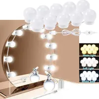 Hollywood Led Lumière Maquillage Miroir Ampoules Vanité Lumières Usb Salle  De Bain Coiffeuse Éclairage 3 Couleurs Dimmable Led Lampes De Vanité Pour  Miroir Lumière 10 Pièces Pour La Décoration De Table À