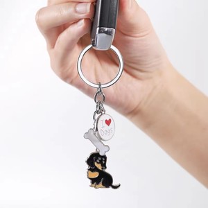Personalizado esmalte lindo Animal perro cachorro Bulldog francés Frenchie llaveros Metal llaveros colgante personalizado Frenchie llavero - Product Image 4