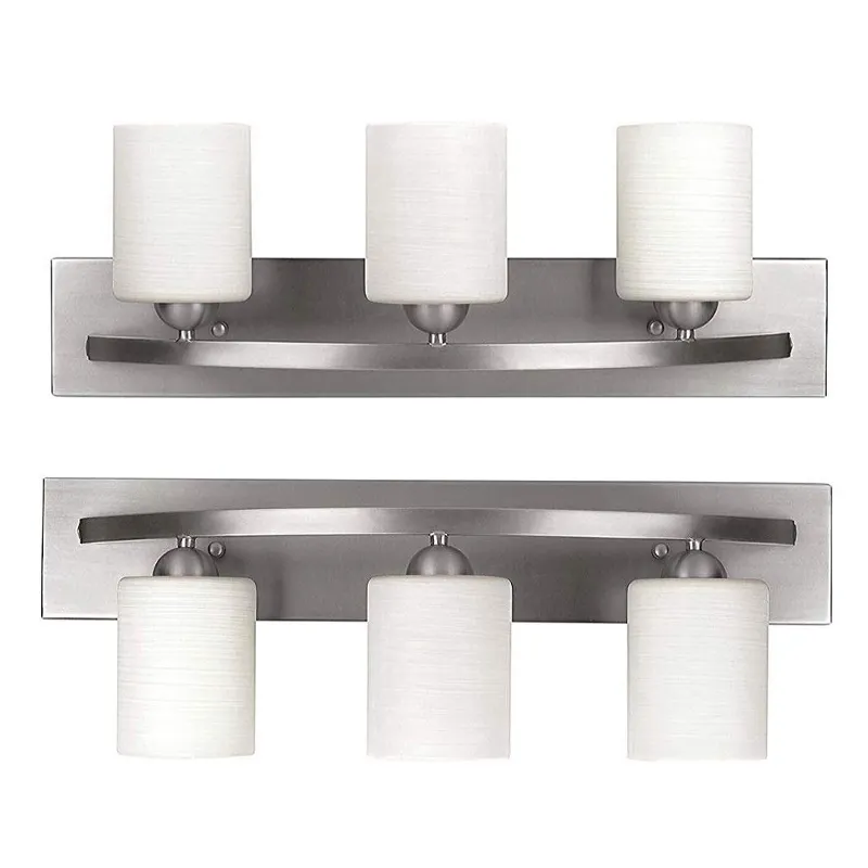 3 lampu perlengkapan pencahayaan rias kamar mandi lampu rias baja tahan karat nikel disikat untuk kamar mandi