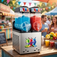 Distributeur de boissons glacées en acier inoxydable 3x12L, machine à granita commerciale avec certifications CE ETL pour bar, café, salon de thé