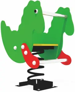 Caballo mecedora de plástico con Logo personalizado, conjunto de juegos para parque de atracciones para niños