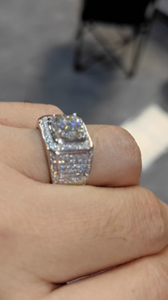 Halus Mikro Pave Zirkon 925 Perak Murni 2 Karat Cincin Pernikahan Berlian Moissanite Pria - Product Image 6