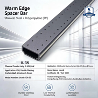 Entretoise composite en acier inoxydable à bord chaud 6A-27A 0.38W/mK anti-buée anti-condensation insonorisée pour IGU Usunk, découpe sur mesure, moderne