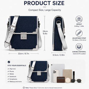 Sac à bandoulière en cuir PU, sac messager décontracté, style minimaliste, sac à rabat, sangle réglable, sac de voyage quotidien pour affaires - Product Image 6