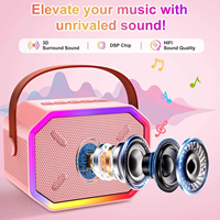 Mini machine de karaoké BT 5.3, système Android, microphone sans fil avec poignée de 2,5 pouces, qualité sonore HIFI, haut-parleur portable, LED coloré