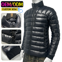 Veste matelassée en duvet de luxe avec logo personnalisé d'usine, de haute qualité, pour hommes et femmes, tendance, brillante, à fermeture éclair, pour l'hiver